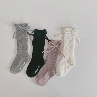 Calcetines de algodón transpirables antideslizantes para niños, medias de media pantorrilla, calcetines de princesa para niñas, nueva versión coreana, primavera y otoño