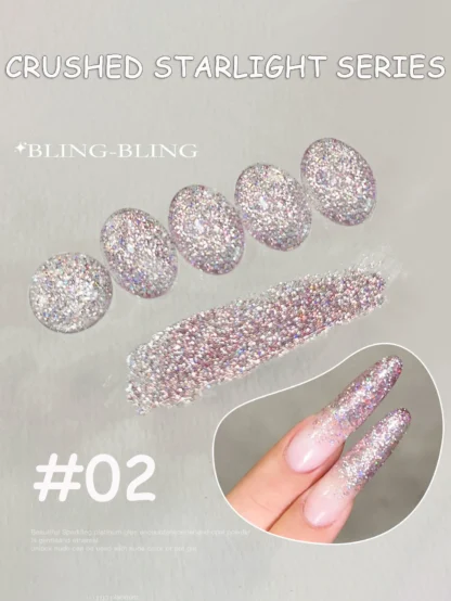 1 Uds TC uñas rosas románticas trituradas serie Starlight esmalte de uñas en Gel nuevo diamante brillante suministros para decoración de uñas