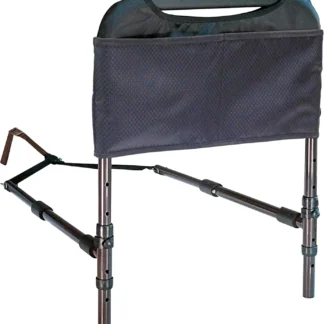 Manija de seguridad junto a la cama, barandilla de asistencia con soporte acolchado para personas mayores, barandilla de cama de altura ajustable con bolsa para adultos mayores