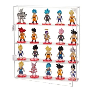 Vitrina acrílica para mini figuras Funko, transparente, montada en la pared o de escritorio, caja de almacenamiento de 4 capas, organizador de gabinete para mini juguetes,