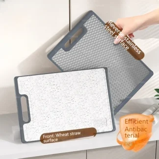 Tabla de cortar de acero inoxidable para cocina, tabla de cortar gruesa, multifuncional, de doble cara, para clasificar y cortar, antimold antibacteriano