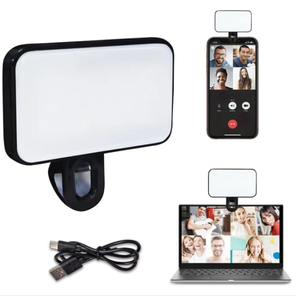Nueva Mini luz de relleno portátil para Selfie, recargable, 3 modos de brillo ajustable, Clip para teléfono móvil, luz de relleno para ordenador