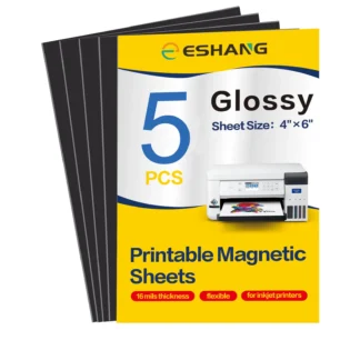 5 hojas de hojas magnéticas imprimibles para refrigerador, imán fotográfico, papel de impresión brillante, 13,5 mil de espesor para impresoras de inyección de tinta, 4x6