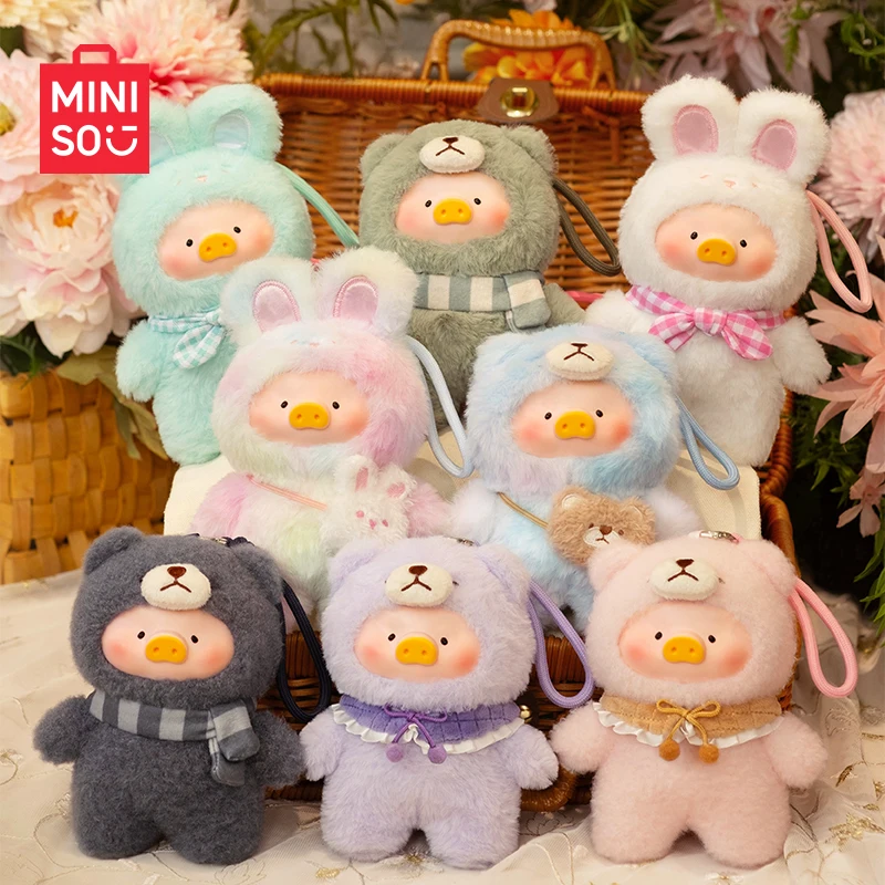 Miniso Lulu Pig Joyful Time Series llavero de caja ciega de felpa de vinilo interesante Mini muñeca de acción para llavero y regalo