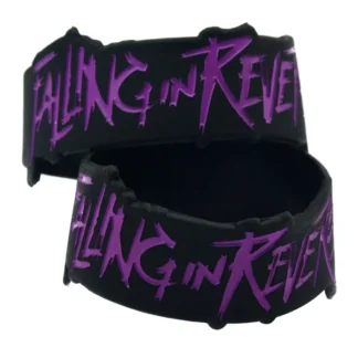 1 pulsera de silicona que cae en la marcha atrás en forma de letra, 1 pulgada de ancho, color negro