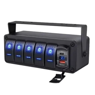 Proveedor profesional Panel de interruptor basculante AI de 5 posiciones QC3.0 y enchufe de cargador de coche USB PD