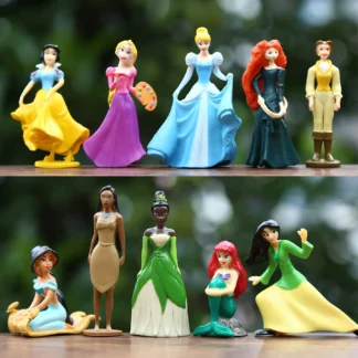 4-7 cm 10 unids/lote Disney princesa muñeca figuras de juguete sirena Tiana Belle Jasmine figuras de acción regalos originales Juguetes