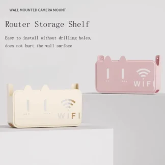 Organizador de enrutador montado en la pared, estante fijo sin agujeros para decodificador de TV óptico WiFi Cat, ahorro de espacio Vertical