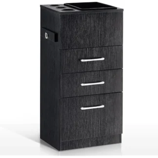 Gabinete de almacenamiento para salón, casillero de belleza, soporte para secador de pelo, equipo de Spa estilista con cajón 2035 (negro)