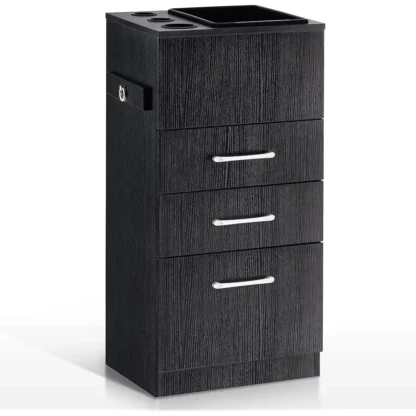 Gabinete de almacenamiento para salón, casillero de belleza, soporte para secador de pelo, equipo de Spa estilista con cajón 2035 (negro)