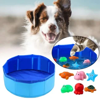 Piscina para mascotas de PVC D2, baño para perros, cubo de baño plegable portátil para pies y gatos, entrada de piscina adecuada, piscina esencial multicomponentes
