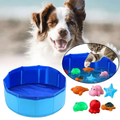 Piscina para mascotas de PVC D2, baño para perros, cubo de baño plegable portátil para pies y gatos, entrada de piscina adecuada, piscina esencial multicomponentes