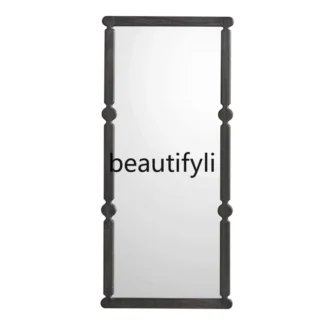 Espejo de cuerpo entero estilo americano montado en la pared, guardarropa medieval para dormitorio, espejo negro