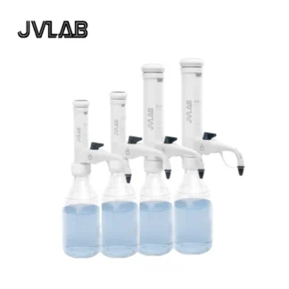 Dispensador superior de botella de plástico económico de 1-60 ml, kit de herramientas de manipulación de líquidos de laboratorio con válvula de cierre de seguridad y 5 adaptadores