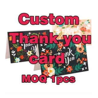 Tarjeta de agradecimiento personalizada para negocios, impresión colorida, lámina dorada y plateada, invitación de boda de cumpleaños, día del maestro, forma especial