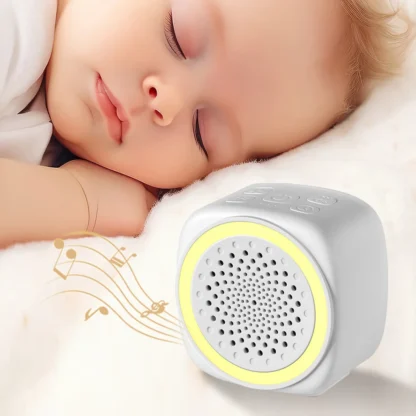 Máquina portátil de ruido blanco para bebés con iluminación RGB, 26 tipos de música calmante de ruido blanco para un mejor sueño y concentración
