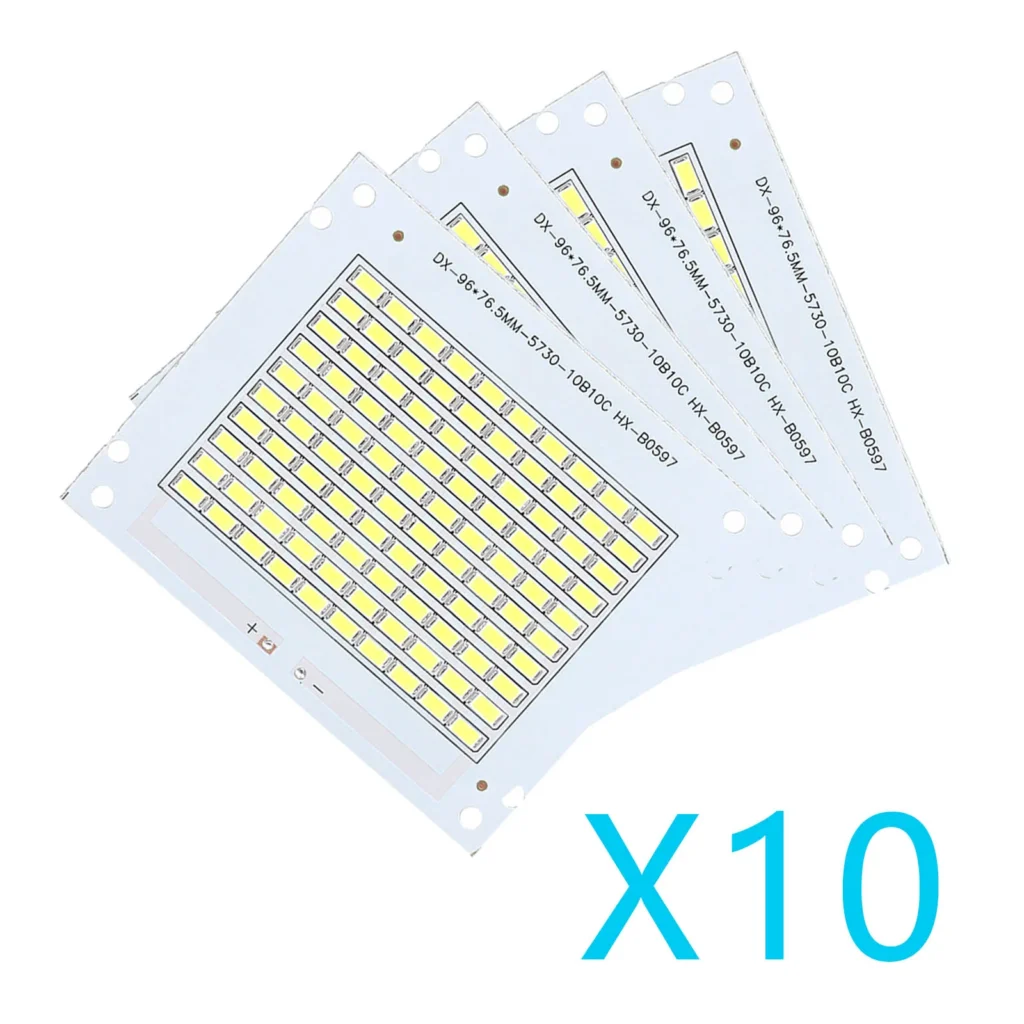 10 Uds. Por lote 50W LED de potencia completa alto brillo SMD 5730 diodo LED DC30-32V 1500mA PCB blanco 6000-6500K para reflector LED DIY