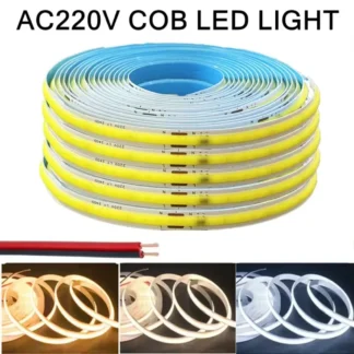 Tira de luz LED Flexible cob de 220v, tira de luz inteligente ic no necesita conducir, iluminación lineal led de alto brillo 240