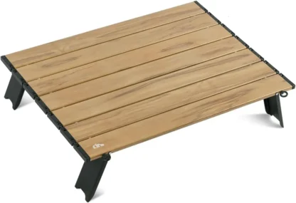 Mini picnic en la playa compacto ultraligero plegable Alu. Mesa con bolsa de transporte, dos tamaños (naturaleza - L)