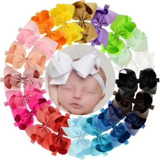 Boutique niños niñas diadema con lazo tocado con lazo accesorios para el cabello bandas para el cabello para recién nacidos accesorios de fotografía para fiesta de verano