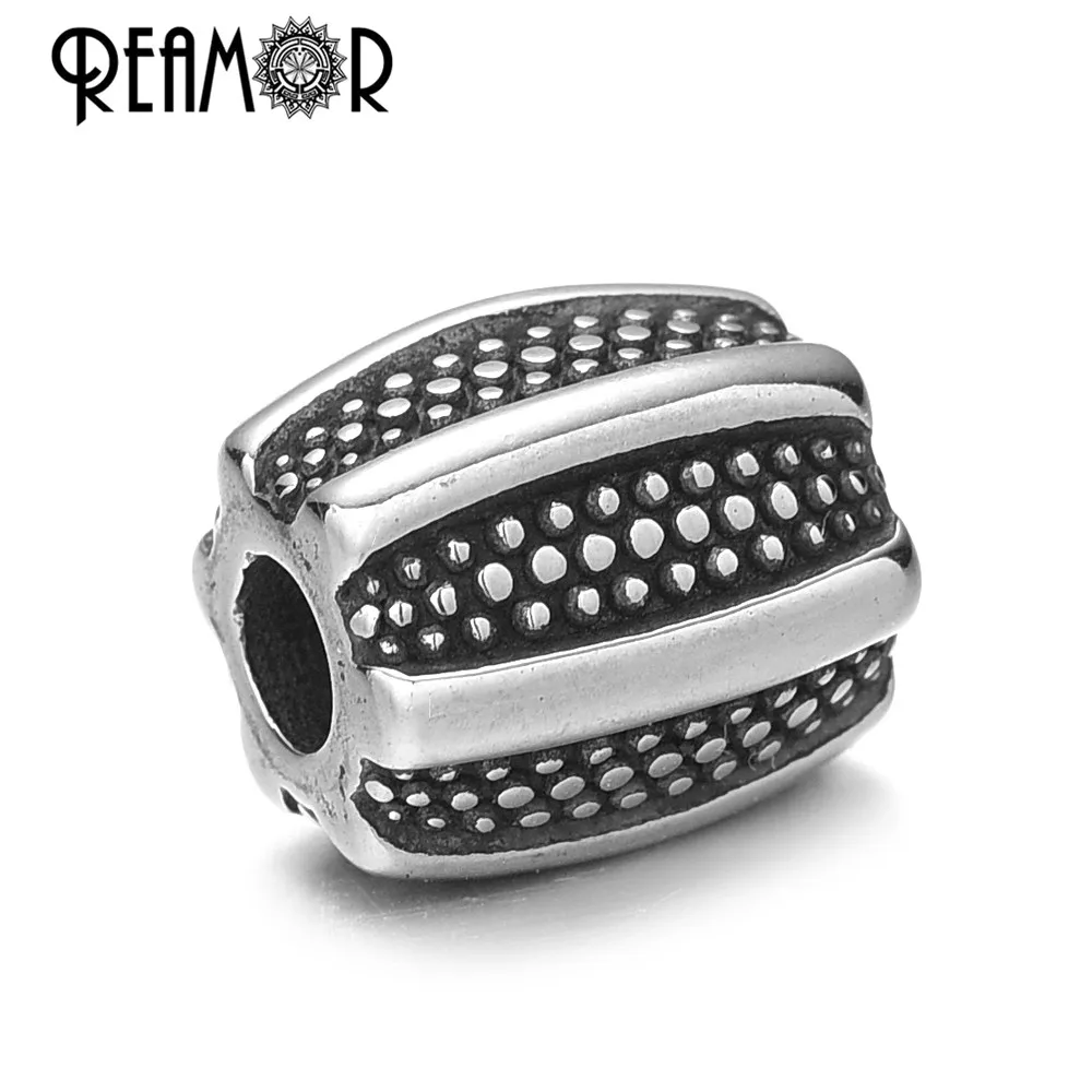 REAMOR 5 uds. Cuentas espaciadoras de calabaza de acero inoxidable 316l clásicas 11x10mm agujero pequeño hecho a mano cuentas sueltas accesorios de joyería DIY