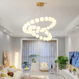 Lámpara LED de anillo nórdico, acrílico regulable para sala de estar, mesa central, dormitorio, salón, lámparas colgantes, decoración del hogar, accesorio