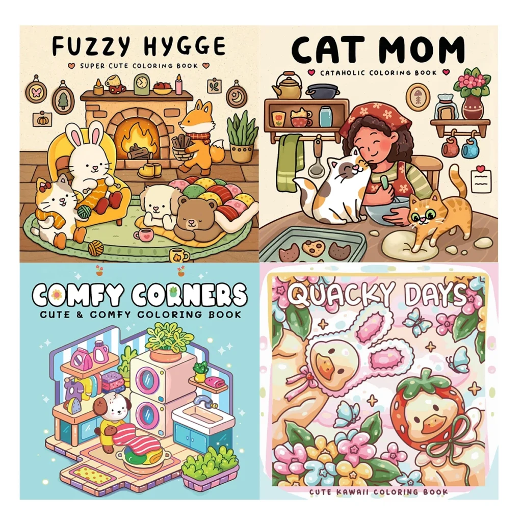 Libros para colorear Fuzzy Hygge, escenas cálidas, fácil colorear, para padres en casa: bricolaje infantil, relajarse, desenwind, aumentar la creatividad