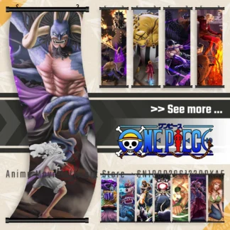 Anime clásico de una pieza Luffy, decoración del hogar, impresiones en lienzo, pintura colgante, póster, arte de pared, imágenes modulares para fondo de cabecera