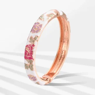 Brazalete cloisonné Vintage tradicional, accesorios Cheongsam, accesorios Hanfu, pulsera de peonía hueca, estilo étnico antiguo de Beijing