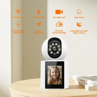 Cámara de seguridad inteligente para el hogar, Monitor de bebé con Wifi, pantalla de 1080 pulgadas, 2,4 P, Audio, videollamadas, PTZ, IP