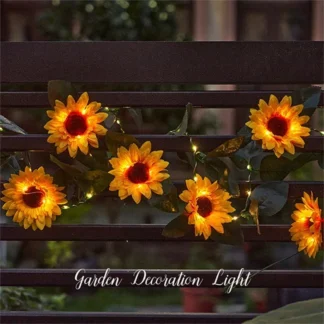 Guirnalda de luz Solar para decoración de jardín, decoración para fiesta de boda, Navidad al aire libre, guirnaldas de luces LED, guirnaldas de luces solares de girasol