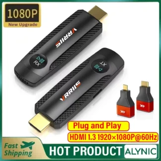 Transmisor y receptor de vídeo de transmisión inalámbrica de 100M, extensor HDMI, Cable adaptador de pantalla, espejo de pantalla para cámara, PC a TV
