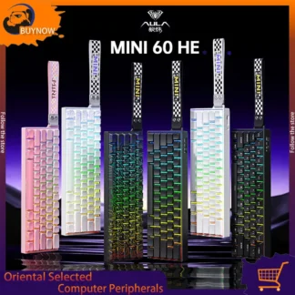 AULA MINI 60HE MAX teclado con interruptor magnético trimododo 8KHz Gaming teclado mecánico personalizado conexión/cción baja latencia 0,01mm 2,4G