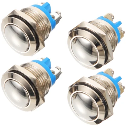 Kit de botones de timbre, timbre con cable de cobre niquelado de 16MM, interruptor de empuje reemplazable, fácil de instalar, duradero, 4 Uds.