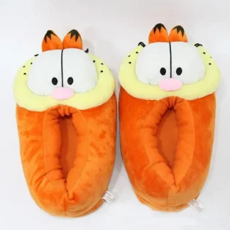 Zapatillas Kawaii Garfields de felpa, zapatillas de algodón, zapatos antideslizantes para el hogar, zapatos cómodos de algodón para invierno, zapatos informales para parejas