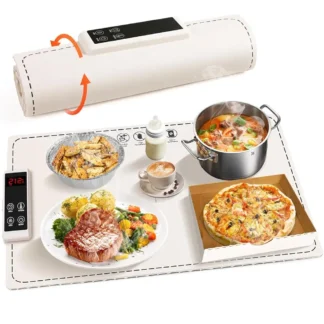 Estera calefactora enrollable para buffets y fiestas - Estera calefactora eléctrica de silicona (260W-Beige)