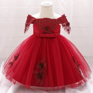 Vestido elegante de princesa para bodas con flores para niñas, vestidos de noche para cumpleaños, vestidos de fiesta, disfraz de dama de honor para niños