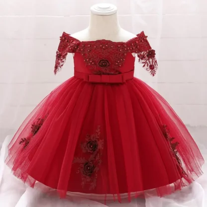 Vestido elegante de princesa para bodas con flores para niñas, vestidos de noche para cumpleaños, vestidos de fiesta, disfraz de dama de honor para niños