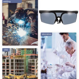 Gafas de soldadura de plástico duraderas, lentes grises con marco negro, protección ocular para trabajo, corte, molienda y soldadura, 1 Uds.