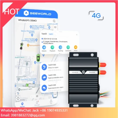 Rastreador de coche SEEWORLD S208L, monitoreo de vehículos GPS con Sensor de combustible, certificado FCC Rohs para gestión de flota automotriz para camiones