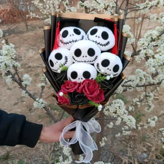 Película Pesadilla antes de Navidad Jack Skellington ramo creativo calavera divertida cumpleaños San Valentín regalos de Halloween