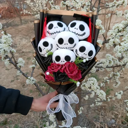 Película Pesadilla antes de Navidad Jack Skellington ramo creativo calavera divertida cumpleaños San Valentín regalos de Halloween