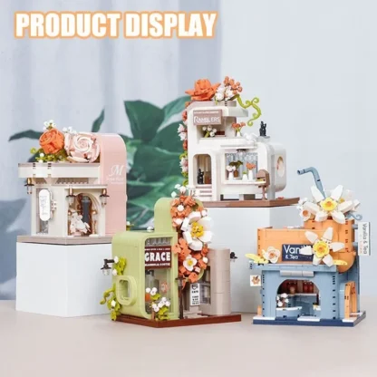 BALODY nueva ciudad MOC Mini Street View tienda nupcial cafetería arquitectura bloques de construcción DIY Micro ladrillos juguetes para niños regalos