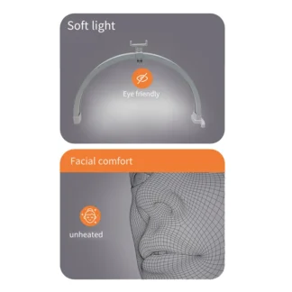 Lámpara de escritorio para uñas de media luna de 22 pulgadas, 20W, Control táctil, luz de belleza para manicura plegable de media luna con Clip para teléfono, enchufe negro de EE. UU.
