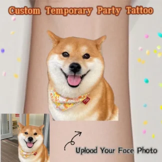 Tatuaje temporal de animal personalizado, pegatina bonita personalizada, gato, perro, pájaro, mascota, avatar, regalo de cumpleaños, 15 Uds., decoración de fiesta para Festival