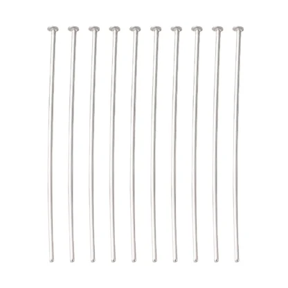 200 Uds 30 35 40 50mm alfileres de cabeza plana de acero inoxidable platino para hacer joyería DIY collar pendiente pulsera Accesorios