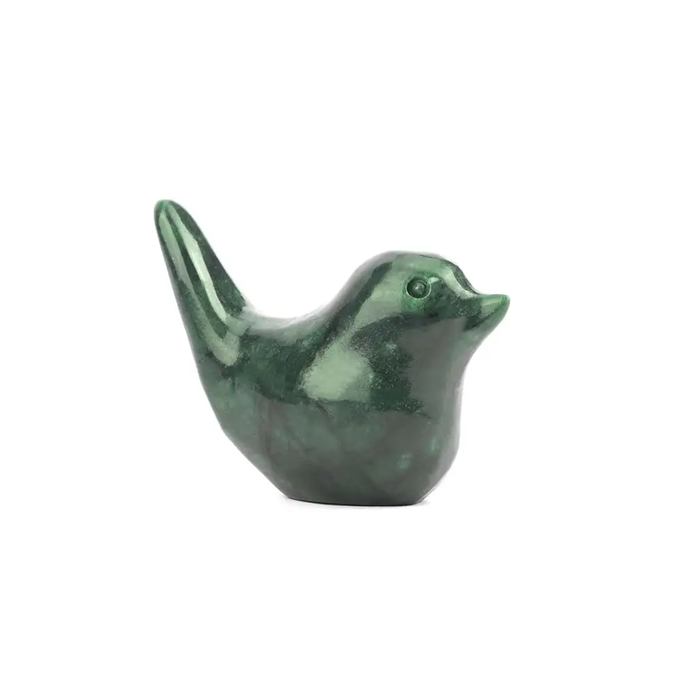Estatua de pájaros, Jade Natural verde tallado a mano, figura de Animal de arte pequeño, decoración del hogar, estilo moderno para adornos decorativos