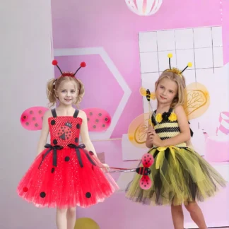 Vestidos de fiesta para niña abeja 	 Cosplay de mariquita 	 Disfraces Niñas Tutu Princesa Vestidos Fiesta de cumpleaños Carnaval Vestido de fiesta de Halloween