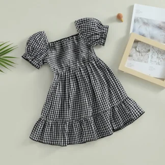 Vestido veraniego sin mangas con estampado floral para niñas con detalle de lazo para picnic en la playa y patios de juego