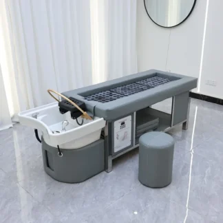 Camas de Spa con cabezal de pelo para lavado personalizado, cuenco para champú y moxibustión, cama eléctrica para peluquería, cabezal de Spa con muebles de salón de vapor